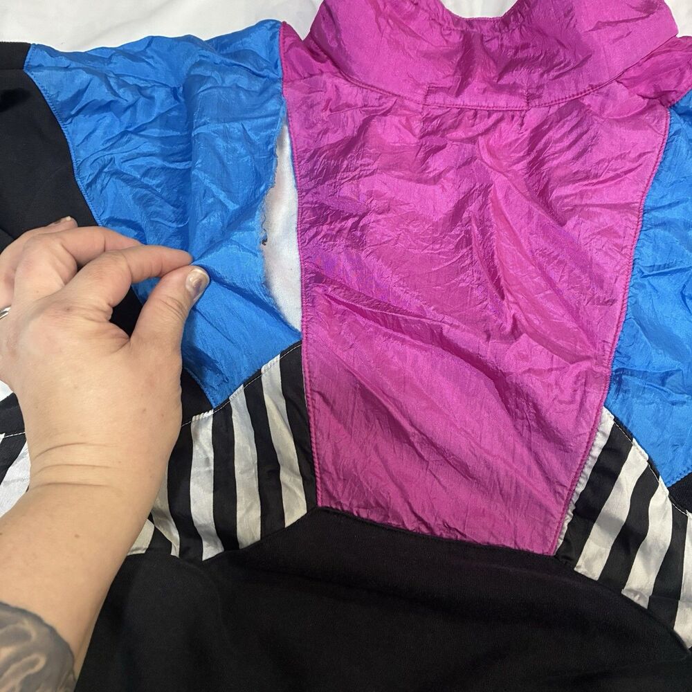 Vintage Casual Isle 90s Colorblock Pullover Jacket Flawed Size L - Picture 9 of 9